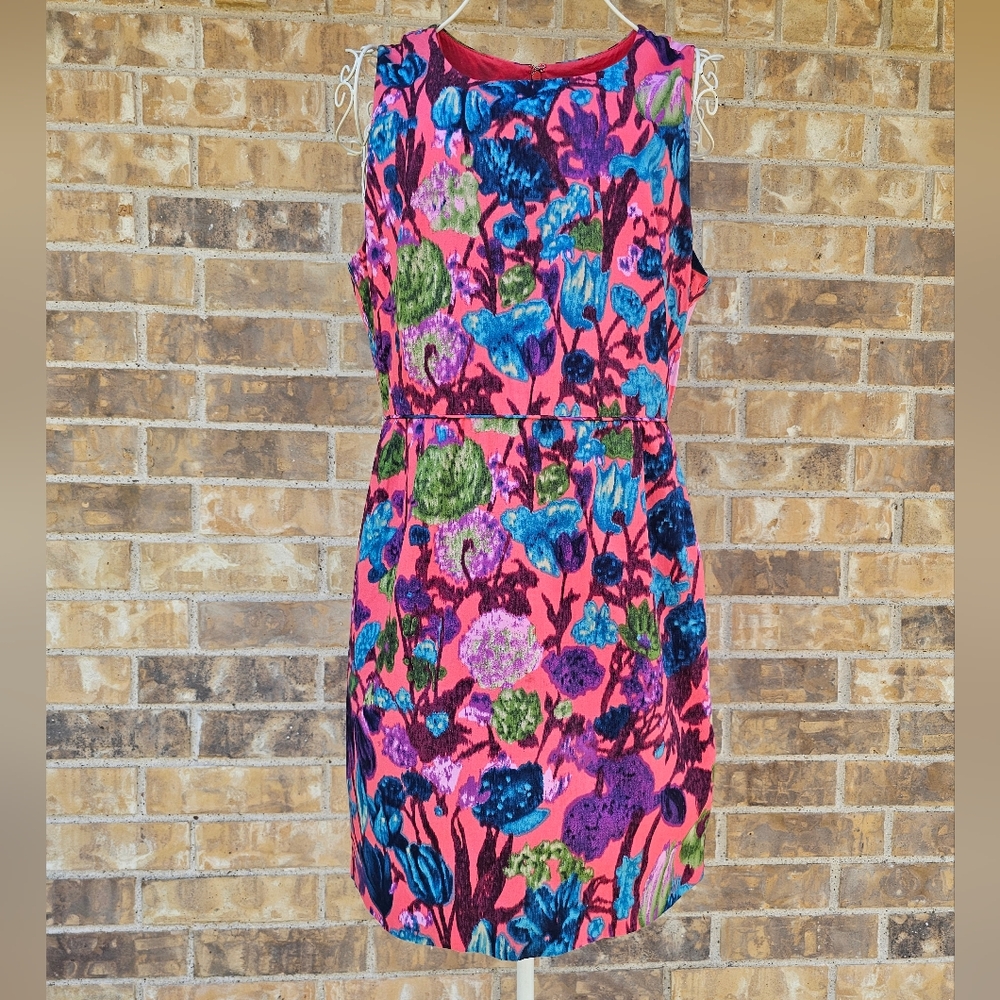 J. Crew Vibrant Floral Dress - Pink and Blue